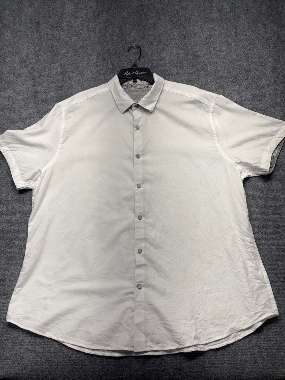 Robert Graham Shirt Mens 3XL White Classic Fit Short Sleeve Button Up Geometric